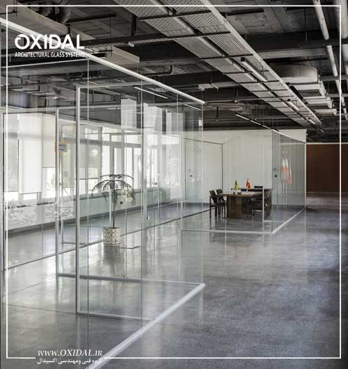 پارتیشن شیشه ای open office فریم لس اکسیدال