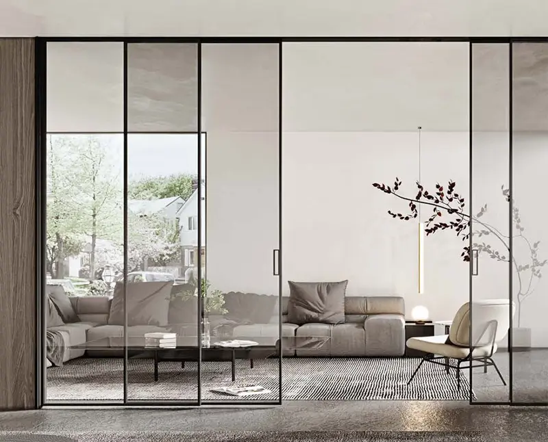 درب شیشه ای ریلی کشویی