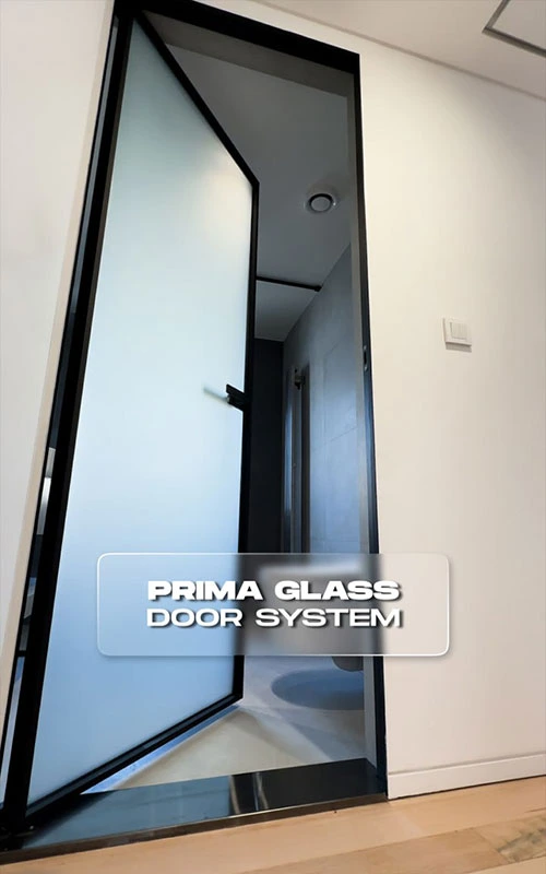 درب شیشه ای لولایی فریم دار پریما لاین اکسیدال