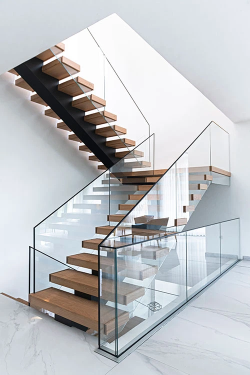 عکس نرده شیشه ای توکار اکسیدال