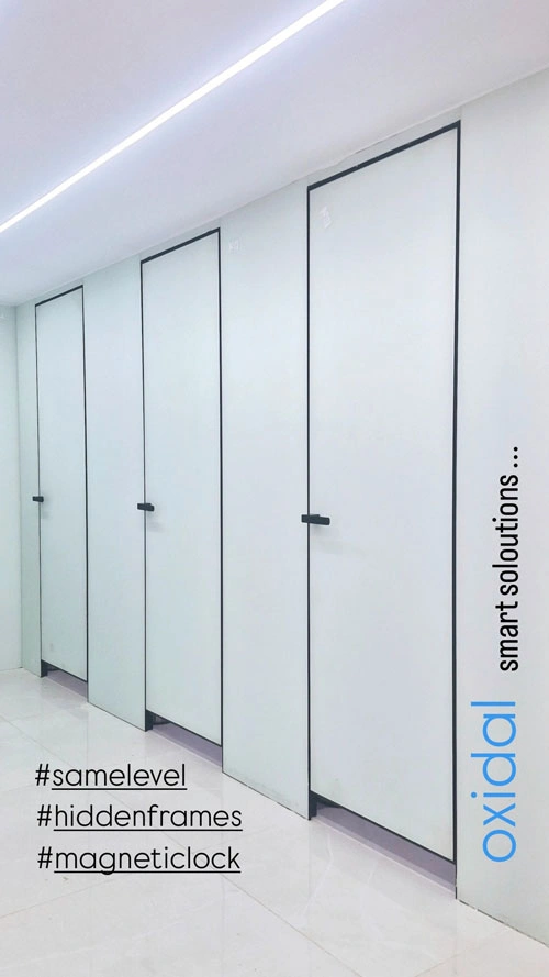 درب شیشه ای سرویس بهداشتی مات مدل هوشمند